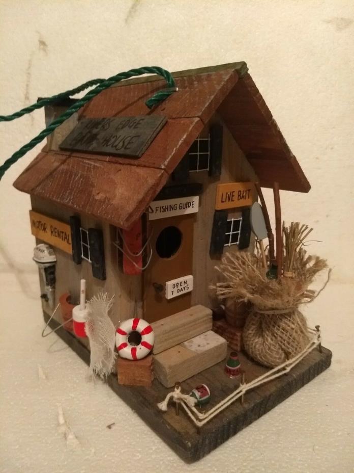 Wooden Birdhouse - Rustic Fishing Guide