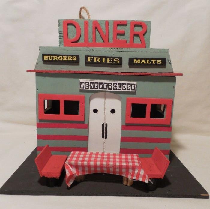 Fifties DINER Birdhouse NEW Wood 50's American Vintage Style Decorative