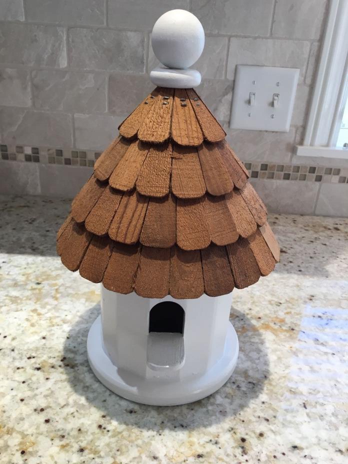 LAZY HILL FARM Design Wood Shingled Top BIRD HOUSE