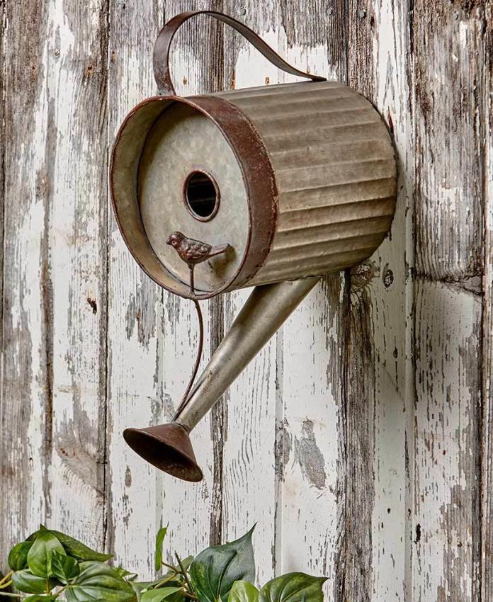 Rustic Watering Can Birdhouse Primitive Country Farmhouse Outdoor Garden Decor