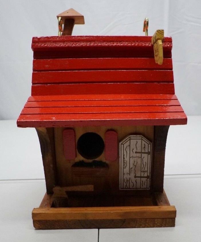 Handcrafted Solid Wood Bird Cafe Bird House NEW