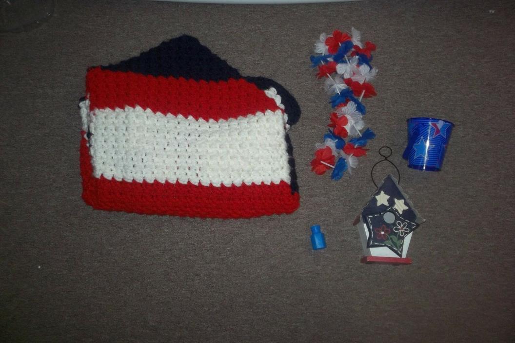 Patriotic Lot Birdhouse and blanket and more