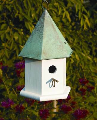 Copper Songbird Bird House w White Verdi Copper Roof  [ID 8953]