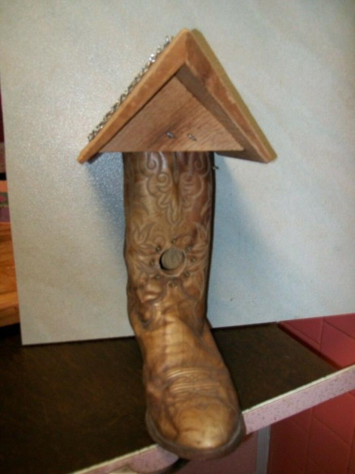 Handmade Cowboy Boot Rustic BirdHouse