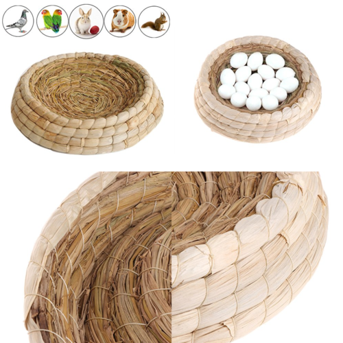 Handwoven Pigeon Nesting Bowls Bird Nests Corn Leaves & Straw Incubation Bed Cou