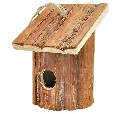 Gardirect Small Hanging Natural Birdhouse, Wooden Garden Bird House