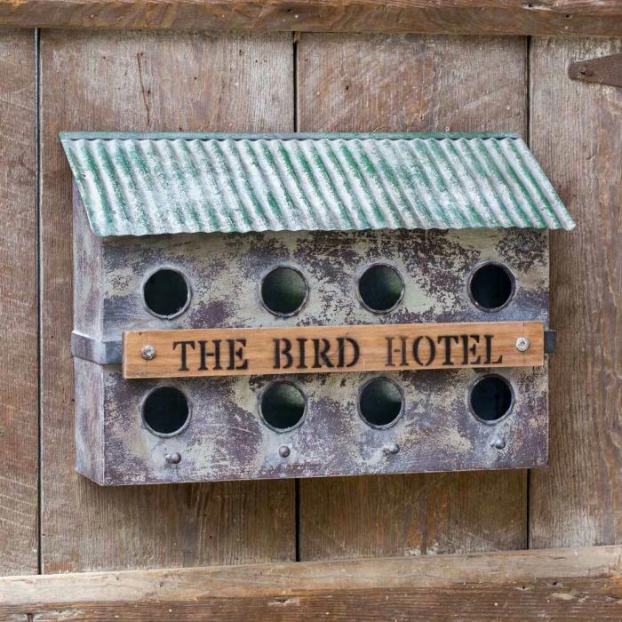 Bird Hotel Rustic Farm Distressed Shabby Chic Birdhouse by Colonial Tin Works