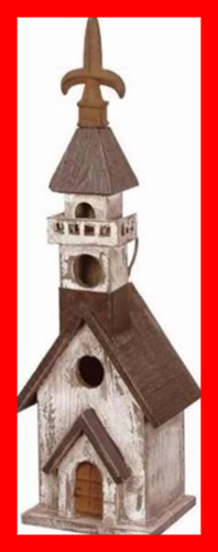 Home Accents 106634 Birdhouse Church BLACK WHITE 17.75 X 5.5 Outdoor Living