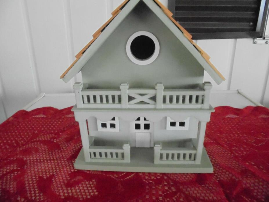 Solid Natural Wood Bird House with tags