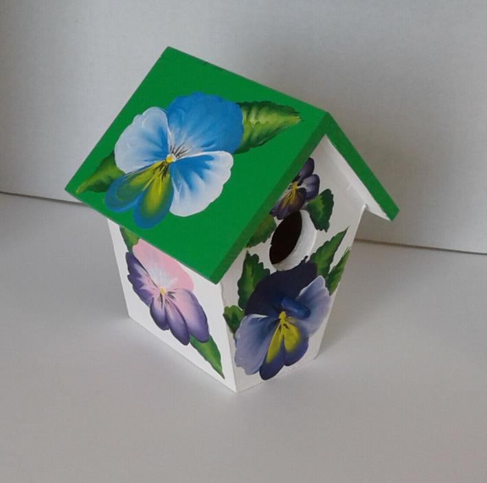 Homemade Hand Painted Floral Birdhouse May Variations Available