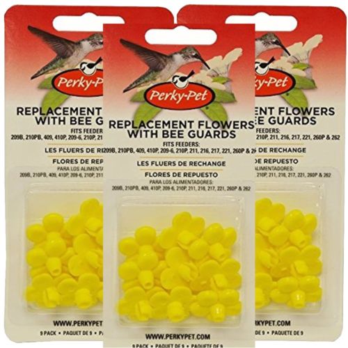 3-Pack of Perky-Pet 202FB Replacement Yellow Feeder Flowers With Bee Guards