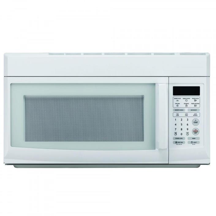 1.6 cu. ft. Over the Range Microwave in White Speed cook technology 2 Fan-speed