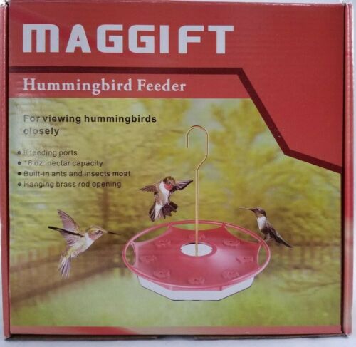 Hummingbird feeder Maggift 8 feeding ports 16oz nectar Capacity, hanging New