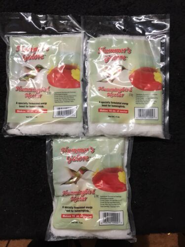 3 pack Hummer's Galore 4oz Powdered Instant Concentrated Hummingbird Nectar 12oz