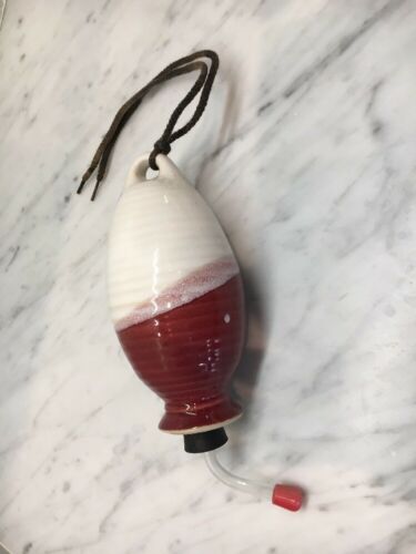 Vintage Five Bridges Handmade Stoneware Ceramic Hummingbird Feeder New In Box