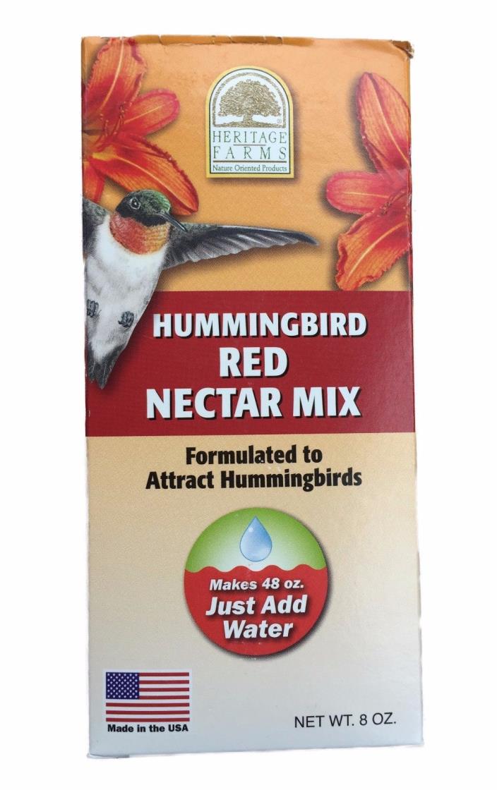 Heritage Farms Attract Hummingbird Red Nectar Mix Makes 48 ounces ADD WATER  USA