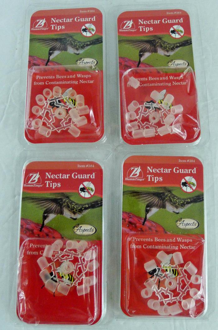 Lot 4 Packs HummZinger Nectar Guard Tips #384 Bird Protects from Bees Wasps