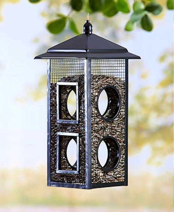 Fly-Through Bird Feeder Yard or Patio Metal 8 Entryways 15