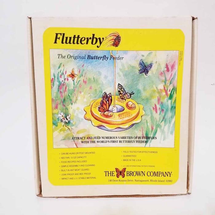 Vintage Flutterby Original Butterfly Feeder ACB Nature Products 1980 new in box