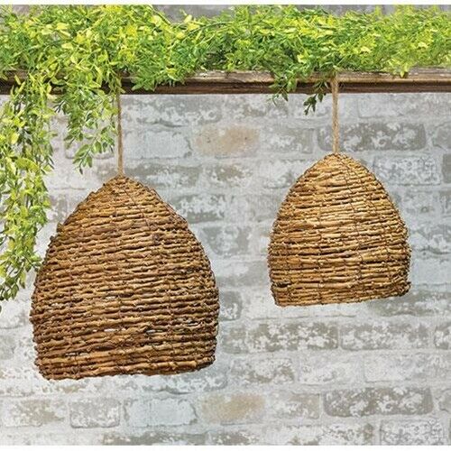 Bee Skeps Houses 2 Set Spring Floral Garden Crafts