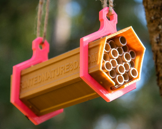 Mason Bee Home - MAINTENANCE FREE! Bee Cannon - 3D printed Solitary Bee House