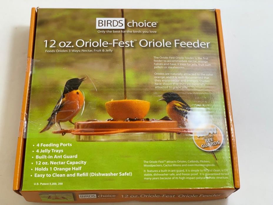 Birds Choice 1009 Oriole-Fest Oriole Feeder, 12-Ounce, Orange (H202671)
