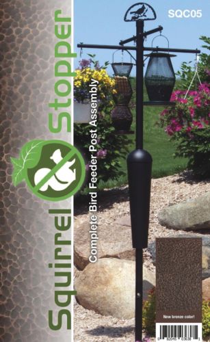 Squirrel Stopper Bronze Deluxe Squirrel Proof Pole System with Baffle