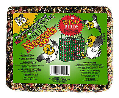 C & S PRODUCTS CO INC Fruit & Nut Bird Food Snak With Suet Nuggets, 2-1/4-Lb.