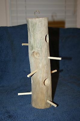 Handmade Wood Suet Feeder Log