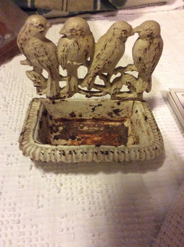 RUSTIC CAST IRON BIRD FEEDER / BIRD BATH