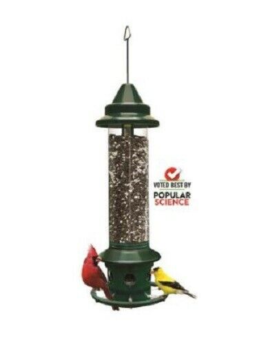 BROME SQUIRREL BUSTER PLUS 1024  BIRD FEEDER, CARDINAL RING + FREE LOCKING CHAIN