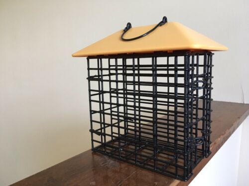 Double Suet Metal Bird Feeder w/ Weather Guard by Stokes Select *YELLOW*