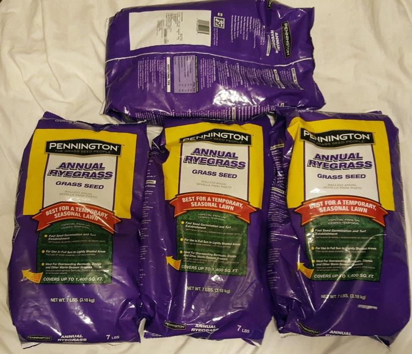 Four 7 lb Bags Pennington Annual Ryegrass Grass Seed Free Shipping