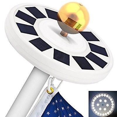 TOTOBAY 30 LED Solar Power Flag Pole Lights, Upgraded Version} Weatherproof F...