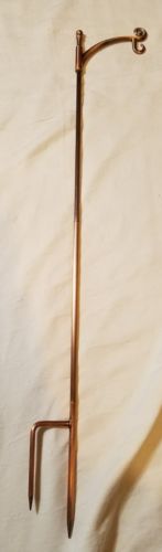 Set 4 Copper Colored Holder Stake Stand Garden Flag Outdoor Patio Hook Decor 34
