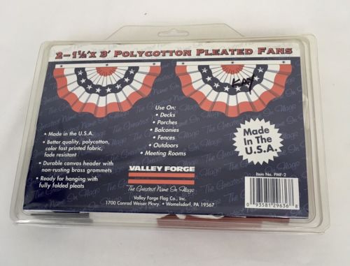 Valley Forge Flag Decoratir Pleated Fan Two Pack 1 1/2' X 3' Pleated