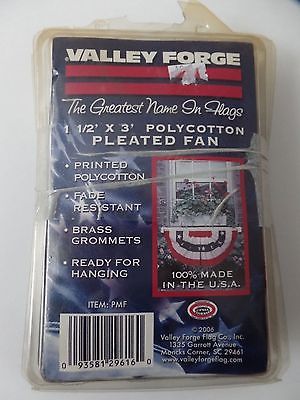 Valley Forge 1 1/2' x 3' Poly Cotton Pleated Fan Flag Fade Resistant NIP