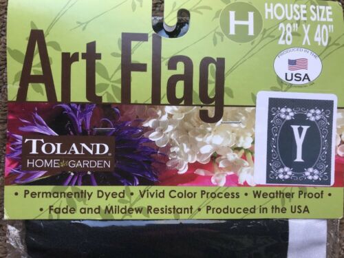 toland house flags 28x40 Art Flag Monogrammed Y Made In USA