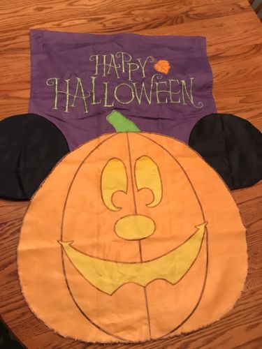 Disney Happy Halloween Mickey Pimpkin Large Garden Flag