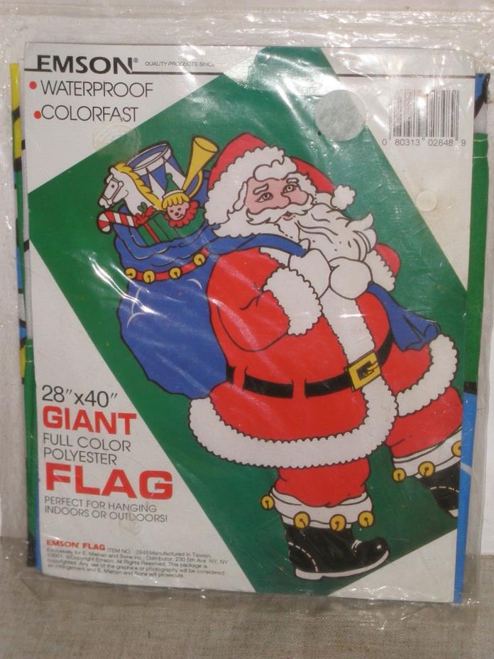 Vintage Emson Santa Claus Large Flag 28
