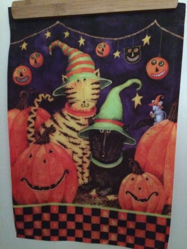 Halloween Spooky Black Cat Jack-O-Lanterns Garden Flag 12