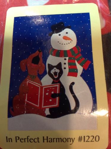 Toland #1220 In Perfect Harmony Snowman With Dog And Cat 24 X 36