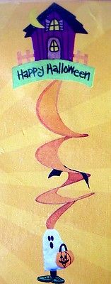Wind Dancer Appliqued Haunted House Ghost Halloween Flag Decor (42