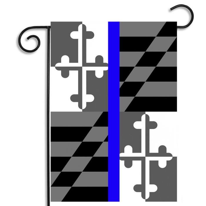 Thin Blue Line State of Maryland State Flag Design Nylon Apartment Garden Flag