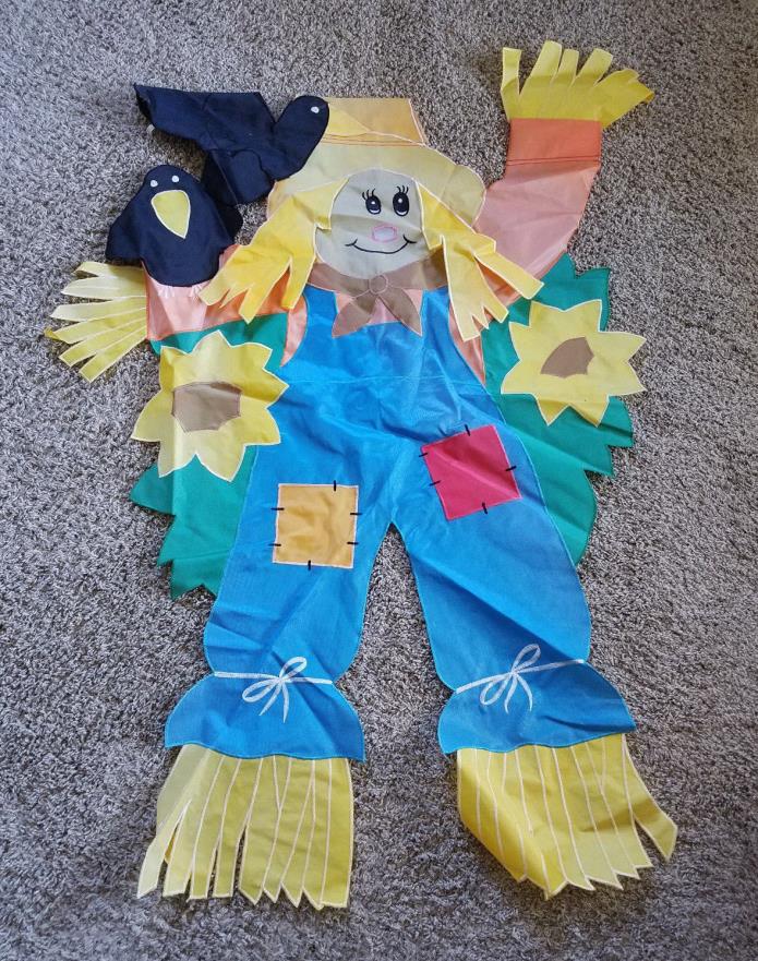 Scarecrow and 2 Crows Fall 2 Sided Large Nylon Flag  (1)