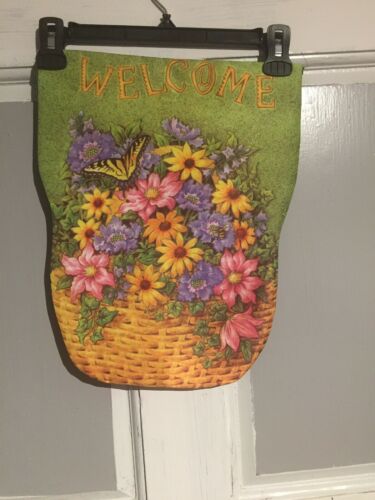 Mini Garden Flag Spring Welcome  BEAUTIFUL BLOOM 12 x18 Inch FREE FAST SHIPPING