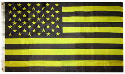 3x5 USA 50 Star Black & Yellow 3'x5' Premium Quality Rough Tex 68D Nylon Flag