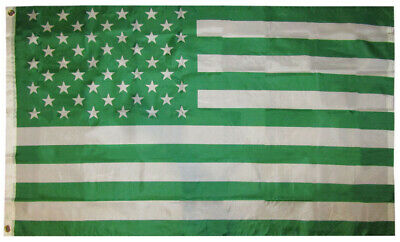 3x5 USA 50 Star Green & White 3'x5' Premium Quality Rough Tex 68D Nylon Flag