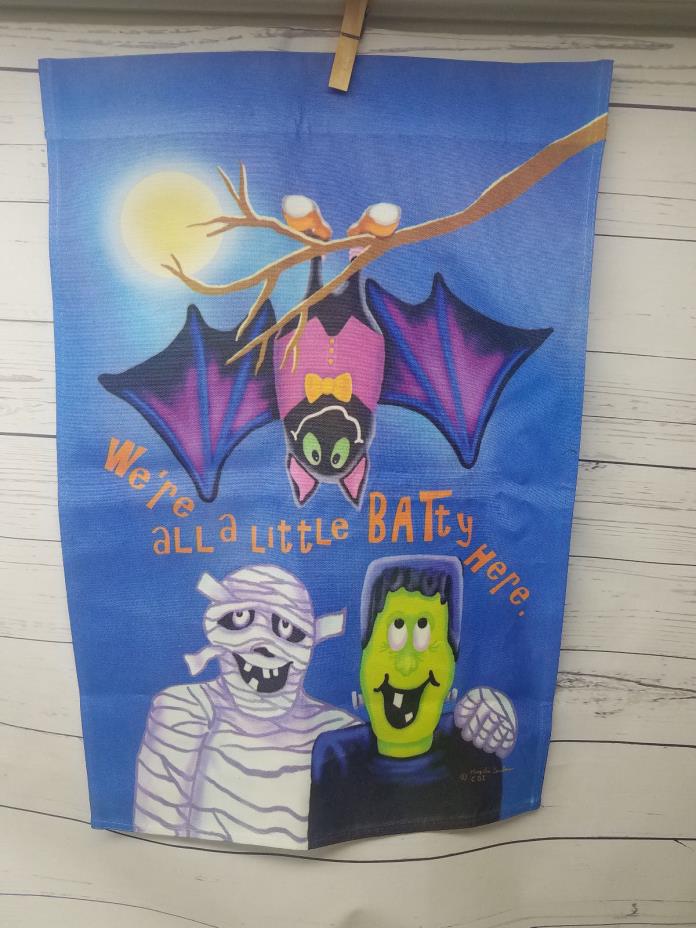 Halloween Mini Yard Flag Were All A Little Batty Here 18