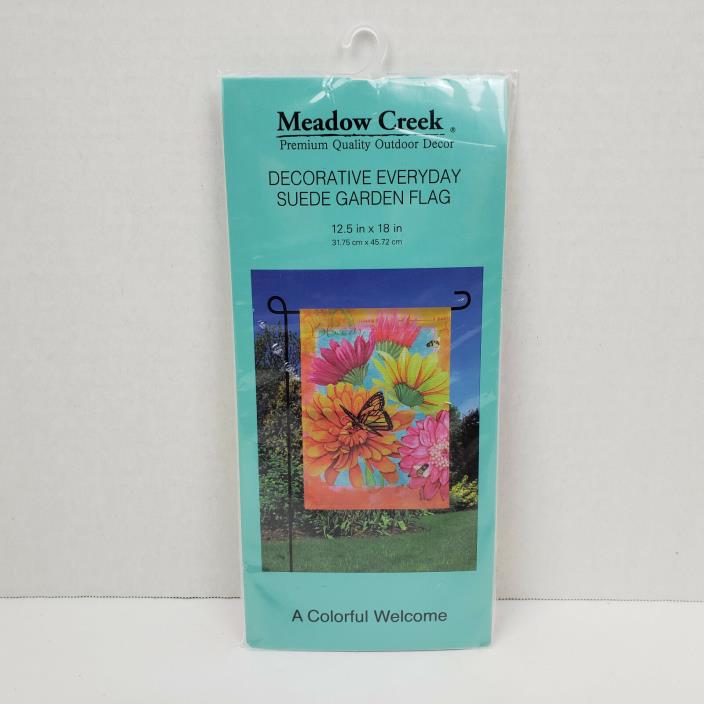 Meadow Creek A Colorful Welcome Garden House Flag 12.5